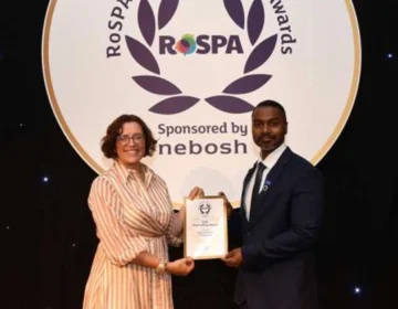 ADNOC Distribution logo along with the RoSPA Gold Award for Fleet Safety