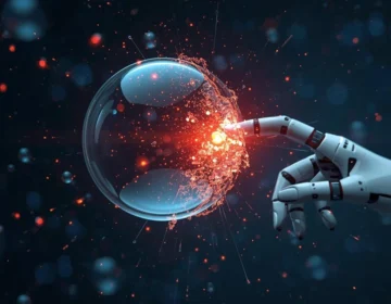 Graphic showing S&P 500 stock market growth forecast for 2026 driven by AI investments