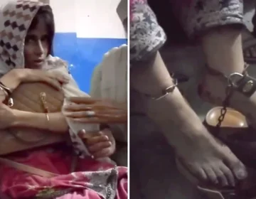 Rawalpindi police officers investigating a domestic violence case involving a locked up victim