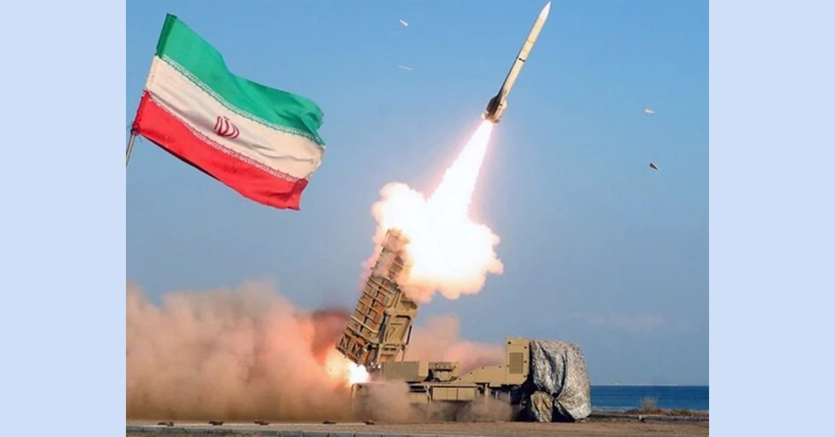 Ballistic missiles launched into the night sky aiming at military targets during Middle East conflict.