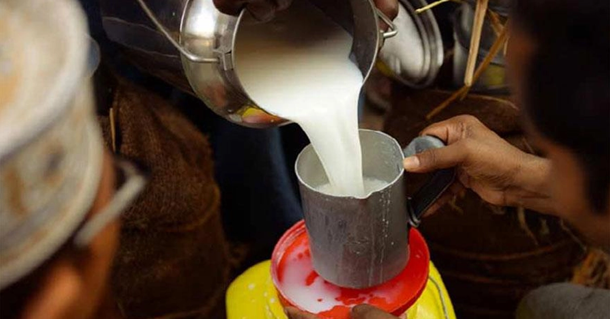 Fresh milk being poured into a container showing the issue of milk adulteration and price hike in Karachi