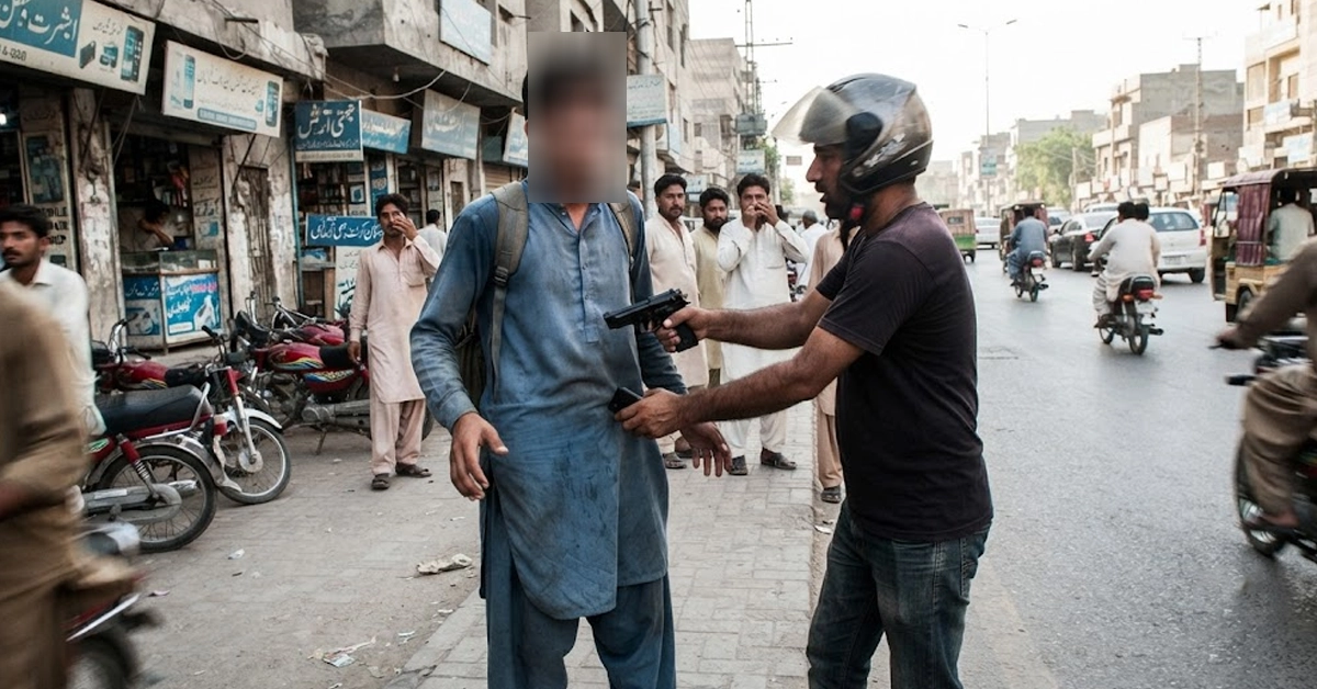 Chhipa ambulance transferring injured citizens to Abbasi Shaheed Hospital in Karachi after a firing incident