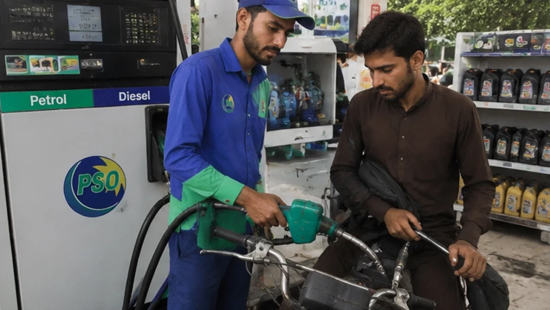 A fuel nozzle pouring fuel into a vehicle tank representing upcoming petrol and diesel prices increase in Pakistan
