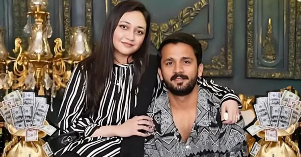 Famous Pakistani digital content creator Rajab Butt standing with his wife Eman Rajab