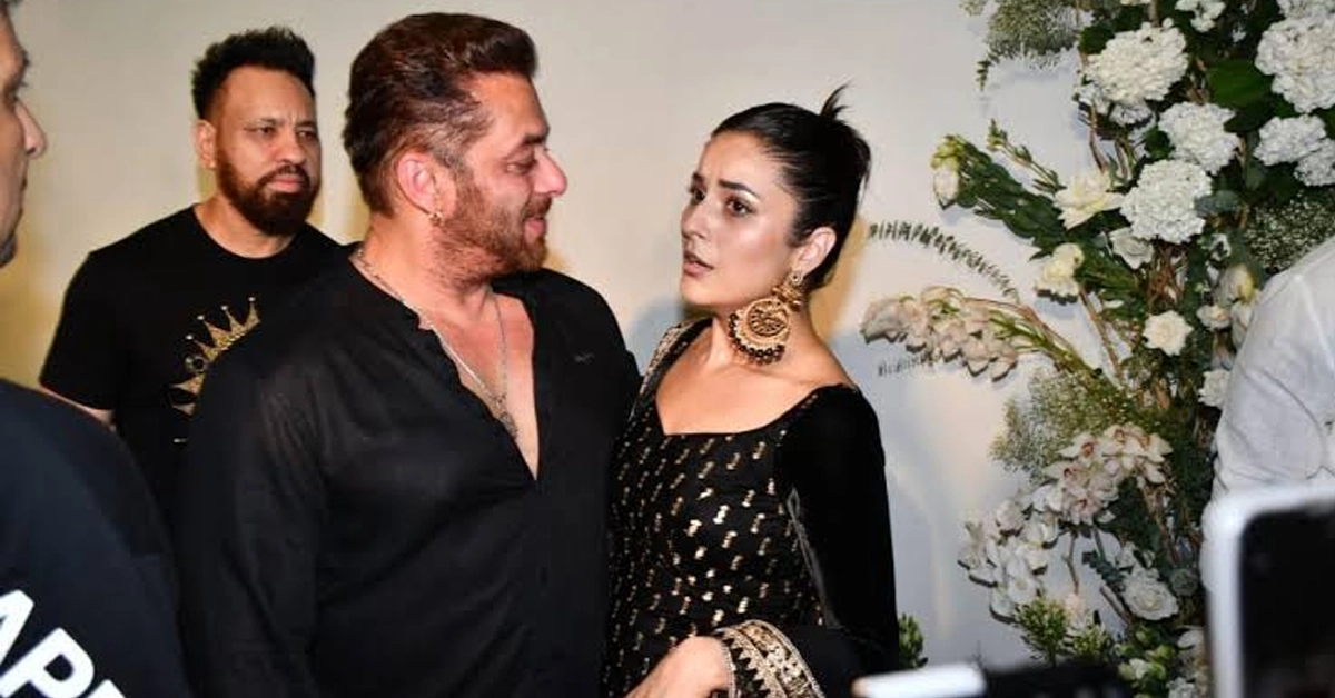 Shehnaaz Gill and Salman Khan sharing a candid moment on stage
