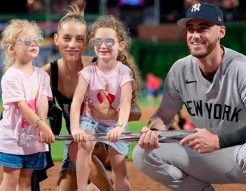 New York Yankees star Cody Bellinger celebrating with his family after winning the MLB All-Star Game MVP award