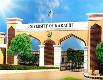 The administrative building facade of University of Karachi representing academic operations and governance updates