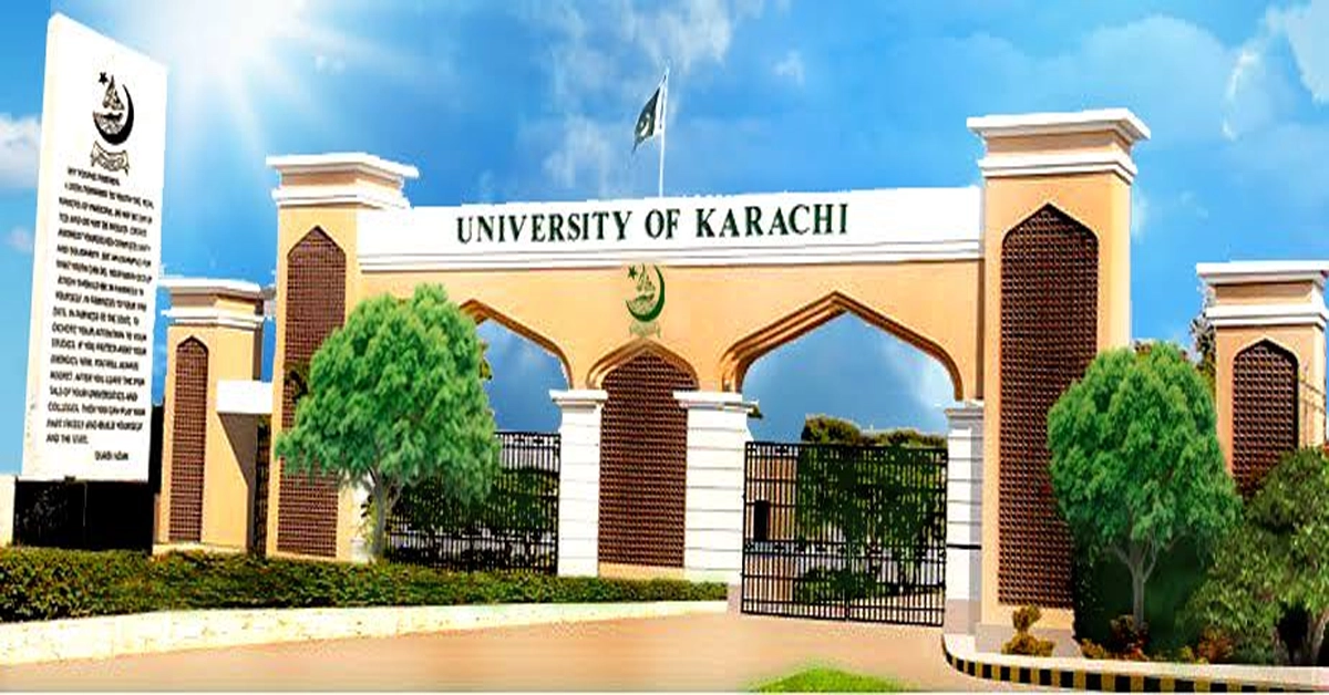 The administrative building facade of University of Karachi representing academic operations and governance updates