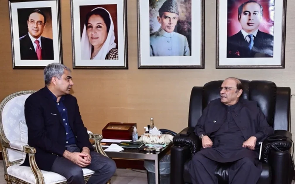 President of Pakistan Asif Ali Zardari and Interior Minister Mohsin Naqvi during a security briefing meeting in Islamabad
