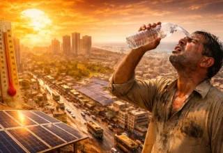 Thermometer showing high temperature in Karachi during severe heatwave conditions