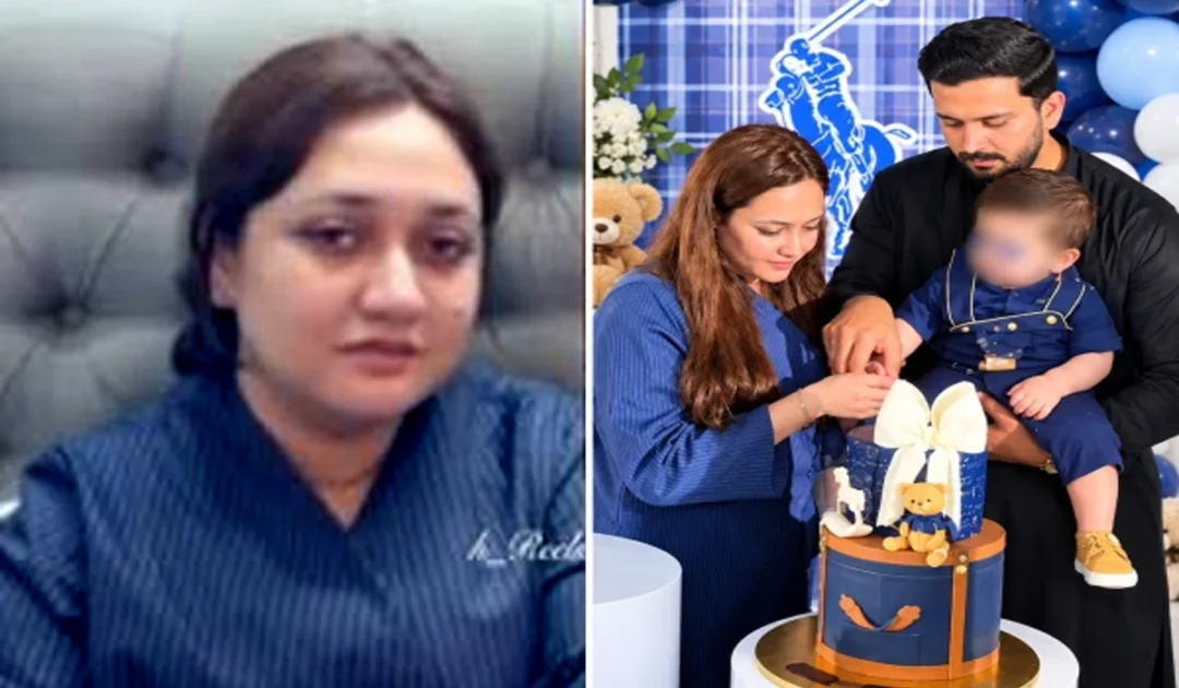 Pakistani YouTuber Rajab Butt and his wife Iman Fatima celebrating son's birthday together