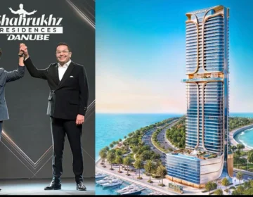 Modern luxury waterfront residential tower Shah Rukh Residences by Danube in Dubai